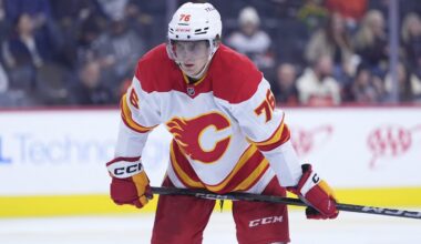 Pospisil’s heavy-hitting return a bright spot in Flames’ loss to Penguins