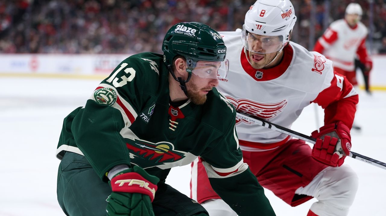 Kaprizov scores second goal of game in OT to lift Wild past Red Wings, 4-3