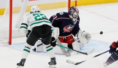 Jet Greaves makes 28 saves, Zach Werenski scores to lead Blue Jackets to 1-0 win over Stars