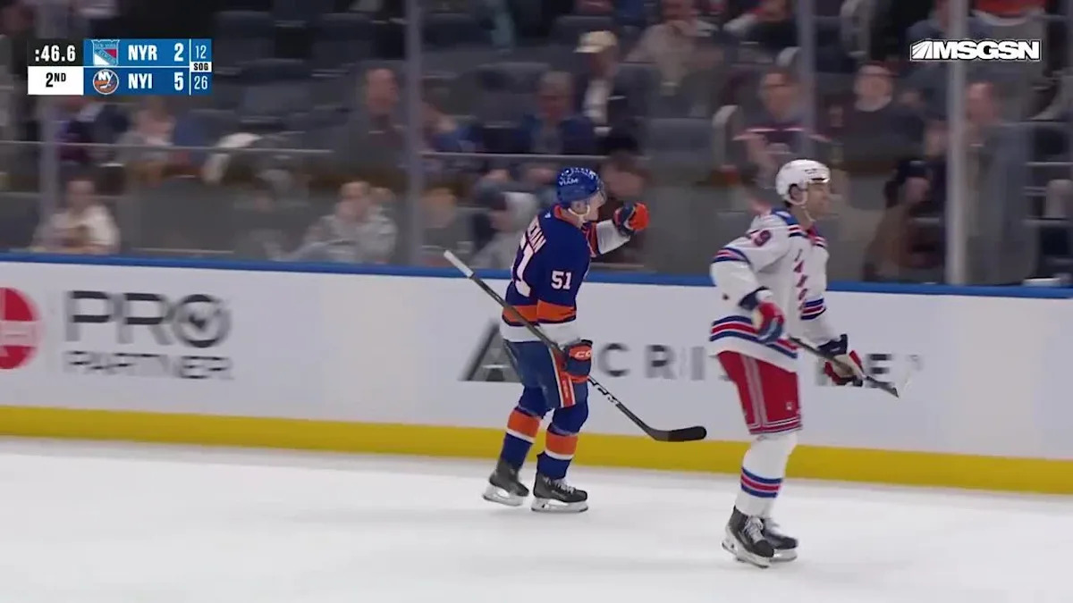 Emil Heineman with a Goal vs. New York Rangers