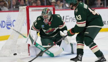 Gustavsson makes 29 saves as the Wild race to an early lead and beat the Flames 4-1