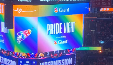 Sold-out crowd turns out for 10th annual Caps Pride night
