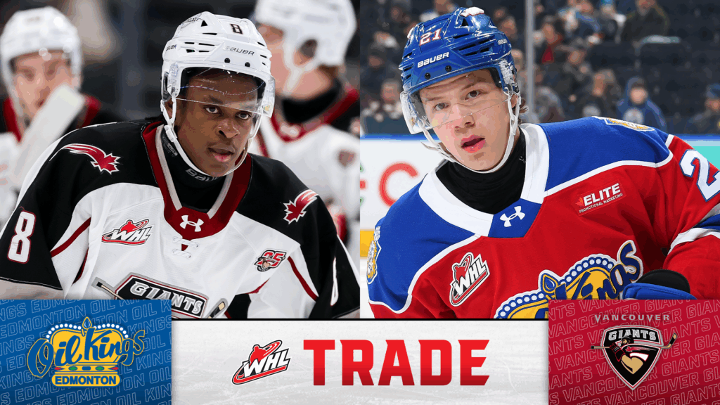 Vancouver Giants acquire 2026 NHL Draft-eligible forward Iginla in swap with Edmonton Oil Kings