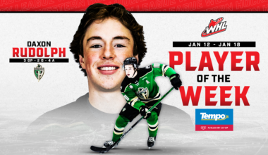 NHL Draft eligible defenceman Rudolph named Tempo WHL Player of the Week