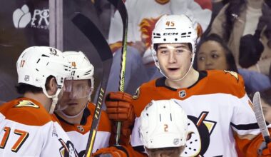 Sennecke completes hat trick in overtime as Anaheim Ducks burn Calgary Flames