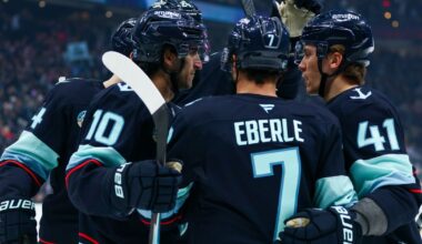 Beniers, Catton score 18 seconds apart in 3rd period as Kraken beat Devils 4-2 :: WRAL.com