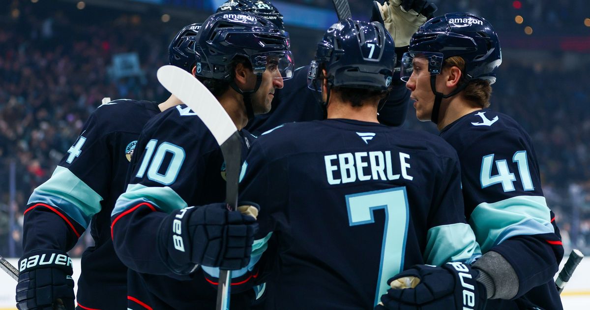 Beniers, Catton score 18 seconds apart in 3rd period as Kraken beat Devils 4-2 :: WRAL.com