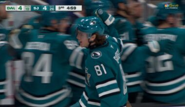 Sam Dickinson finds Adam Gaudette as Sharks tie it up vs. Stars – NBC Sports Bay Area & California