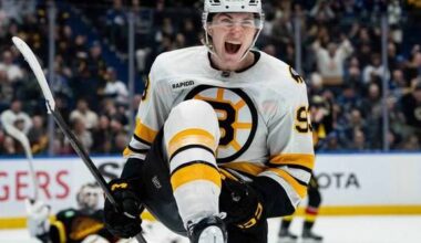 Minten scores twice in huge homecoming to lift Bruins over Canucks 3-2 in OT