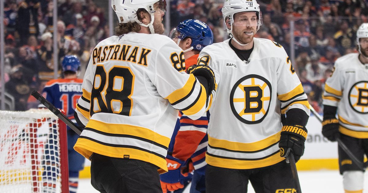 Pastrnak leads Bruins past Oilers 6-2 to stop 6-game slide :: WRAL.com