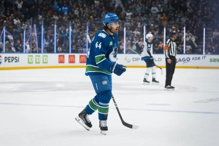 Vancouver Canucks forward Kiefer Sherwood.