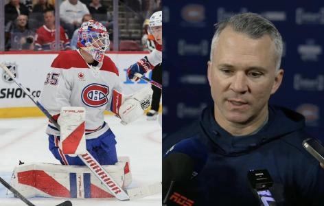 Photo of Samuel Montembeault and Martin St- Louis