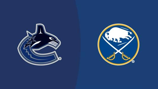 Vancouver Canucks  Buffalo Sabres logos.
