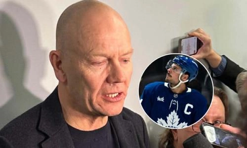 Former Toronto Maple Leafs captain Mats Sundin; Auston Matthews (insert) Former Toronto Maple Leafs captain Mats Sundin; Auston Matthews (insert)