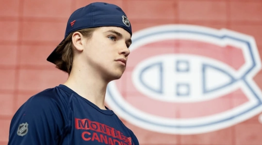 The Montreal Canadiens prospect, Mikus Vecvanags, at training camp.
