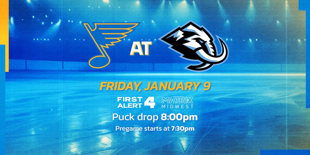 Watch Friday’s Blues game for free on First Alert 4 & Matrix Midwest
