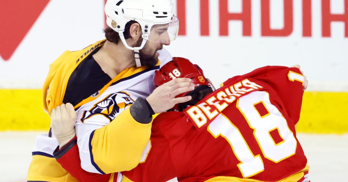 Nicolas Hague breaks tie with 28 seconds left, Predators beat Flames 4-3 | Ap Sports News