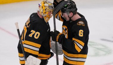Zacha, Khusnutdinov hat tricks lead Bruins to 10-2 win over Rangers | Sports