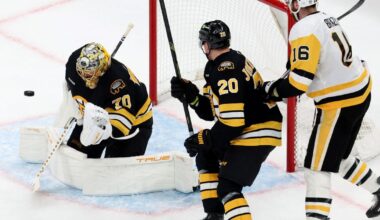 Joonas Korpisalo stops 27 shots in Bruins' 1st shutout of the season; 1-0 win over Penguins |