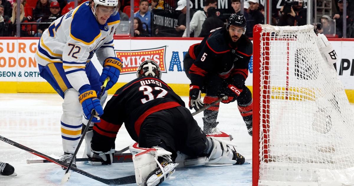 Brandon Bussi makes 17 saves for his 18th win as the Hurricanes beat the Sabres 2-1 | National Sports