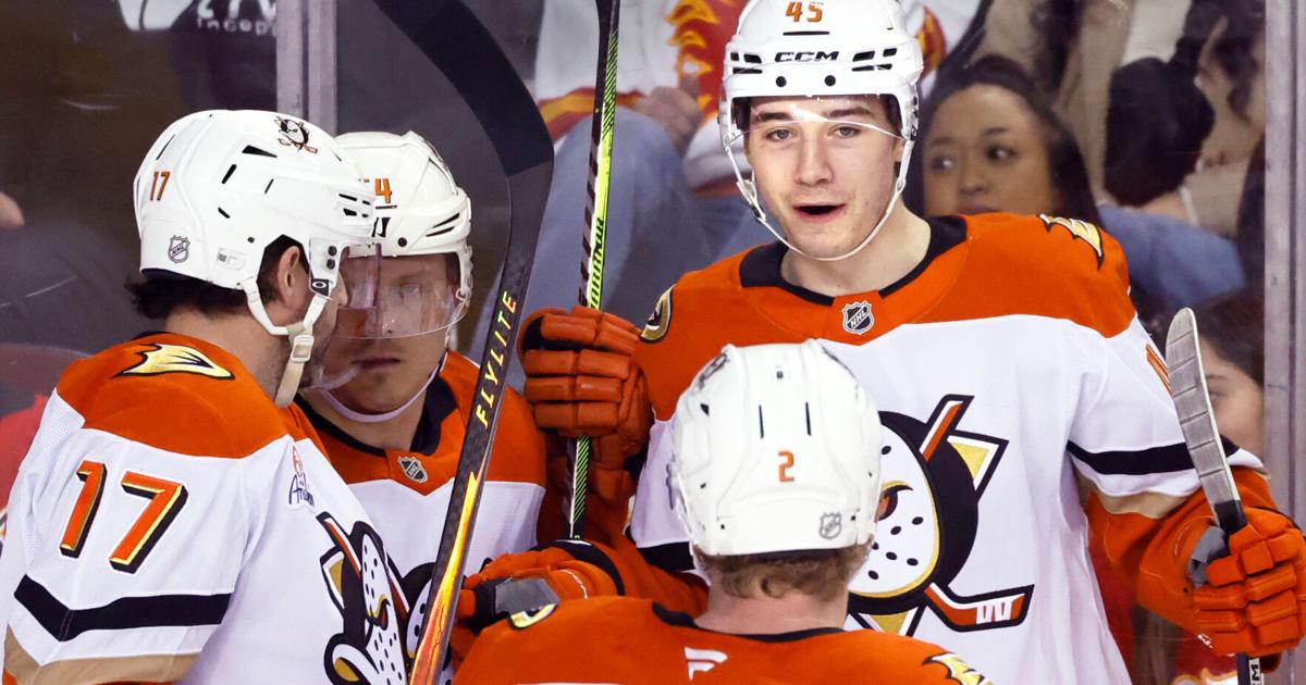 Sennecke scores in OT for 1st NHL hat trick as Ducks rally to beat Flames 4-3 | National Sports