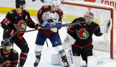 Senators hand league-leading Avalanche 3rd loss in 4 games with 5-2 victory |