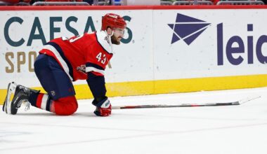 Capitals star limps off after big hit