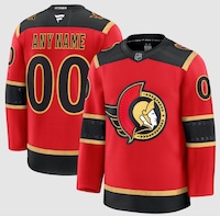 A photo of the customizable Ottawa Senators jersey.
