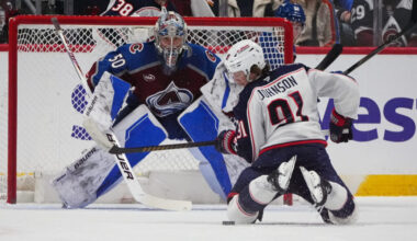 Trent Miner, following similar career path to Scott Wedgewood, makes veteran goaltender 'proud' with first career NHL win