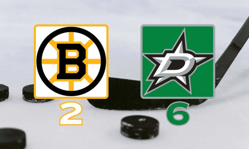 Bruins 2-6 Stars January 20 2026 at the American Airlines Center