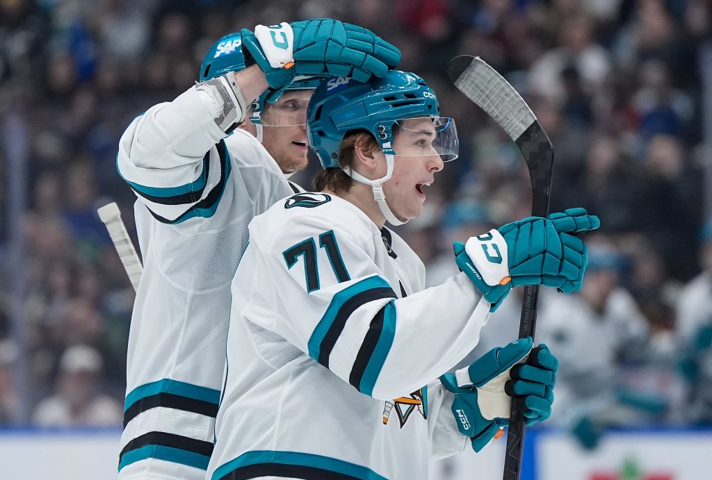 Macklin Celebrini, San Jose Sharks blast Vancouver Canucks to start trip