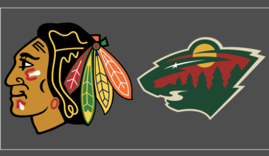 The Chicago Blackhawks and Minnesota Wild logo.