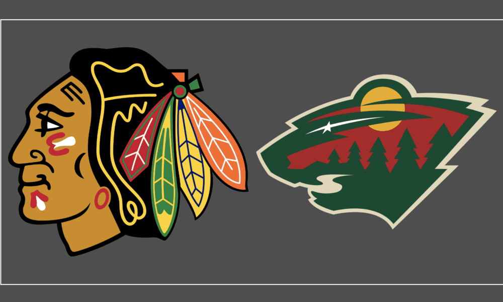 The Chicago Blackhawks and Minnesota Wild logo.