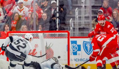 Anton Forsberg stops 27 shots as Kings end Red Wings' point streak