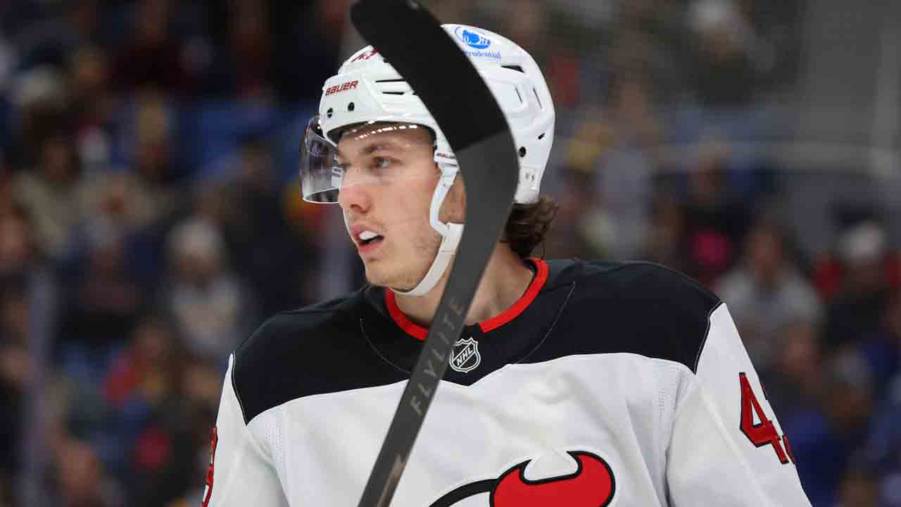 Luke Hughes out for rest of Devils' road trip after suffering injury vs. Flames