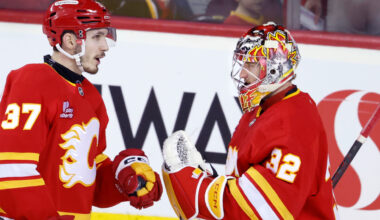 Adam Klapka, Dustin Wolf lead Flames over Islanders