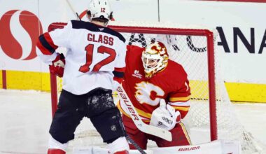 Flames fall to Devils in OT in first game since Andersson trade