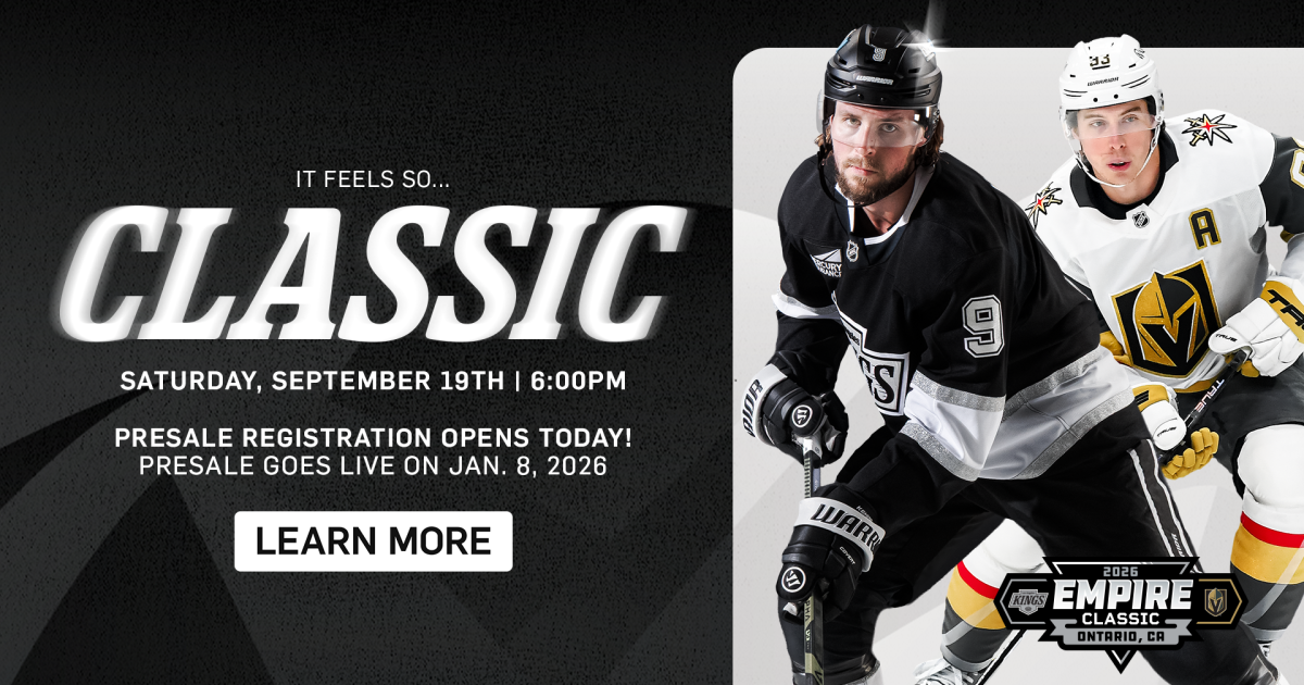 Ontario Reign | LA KINGS WILL HOST VEGAS GOLDEN KNIGHTS IN ONTARIO…