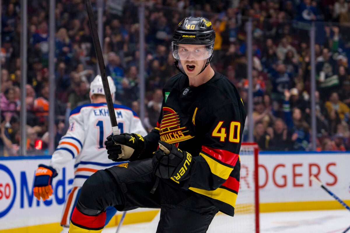 Detroit Red Wings trade target Elias Pettersson of the Vancouver Canucks