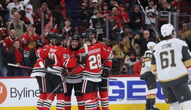 Tyler Bertuzzi scores all 3 Blackhawks goals in OT win over Knights