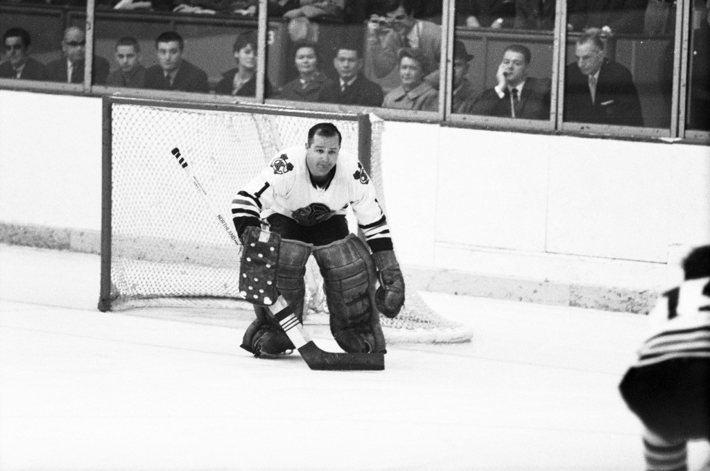 Chicago Blackhawks goalie Glenn Hall (1)