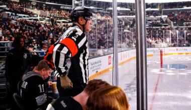 'Referee' Will Ferrell makes calls during LA Kings game