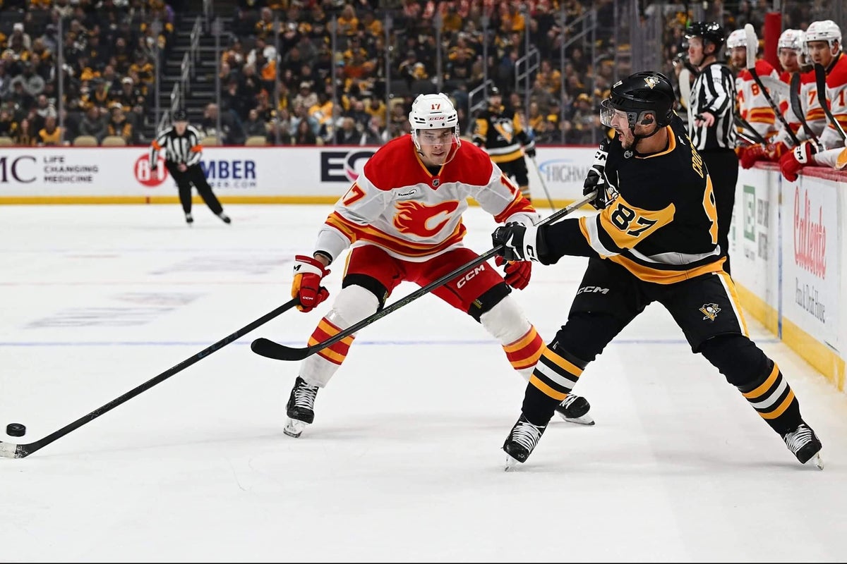 Sidney Crosby fumes about goalie interference call as Penguins stumble against Flames
