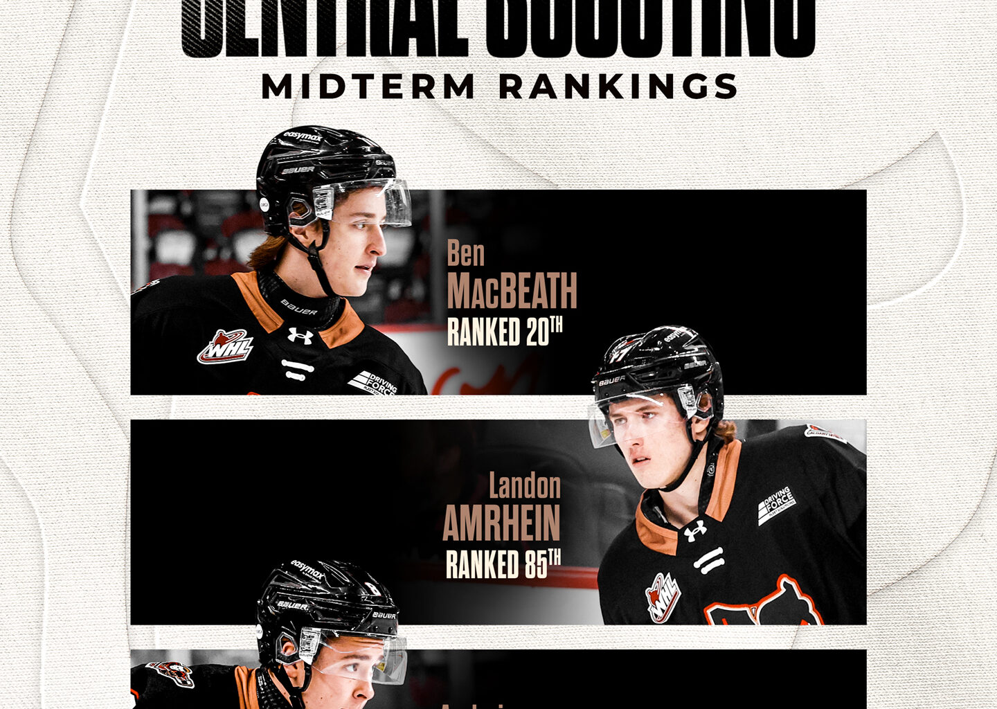 NHL DRAFT: Three Hitmen Named in NHL Central Scouting's Midterm Rankings