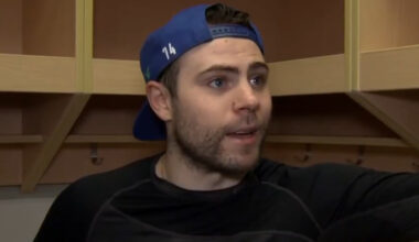 Jake DeBrusk being interviewed