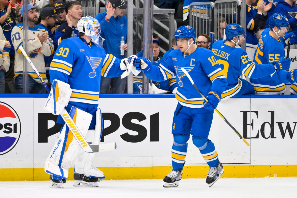 Joel Hofer Brayden Schenn St. Louis Blues