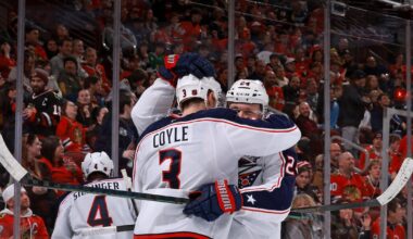 Charlie Coyle’s hat trick leads Columbus Blue Jackets past Chicago Blackhawks for fourth straight win