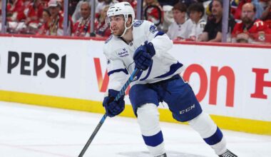 Patrick Kane, Jesperi Kotkaniemi, Alex Ovechkin and Christian Dvorak on one side, Mitch Marner, Connor Bedard, Philip Broberg and Ryan Nugent-Hopkins on other side, NHL logo in middle, hockey rink in background, Text: Week 15 NHL Power Rankings