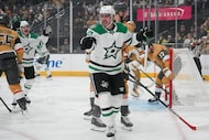 Dallas Stars center Matt Duchene (95) celebrates after scoring against the Vegas Golden...