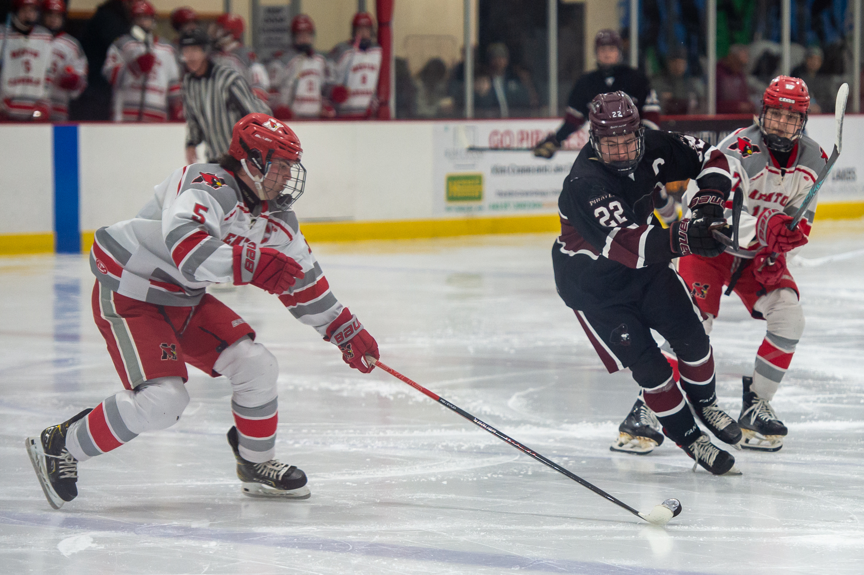 Rocky River and Mentor hustle for possession Jan. 23. (Aimee...